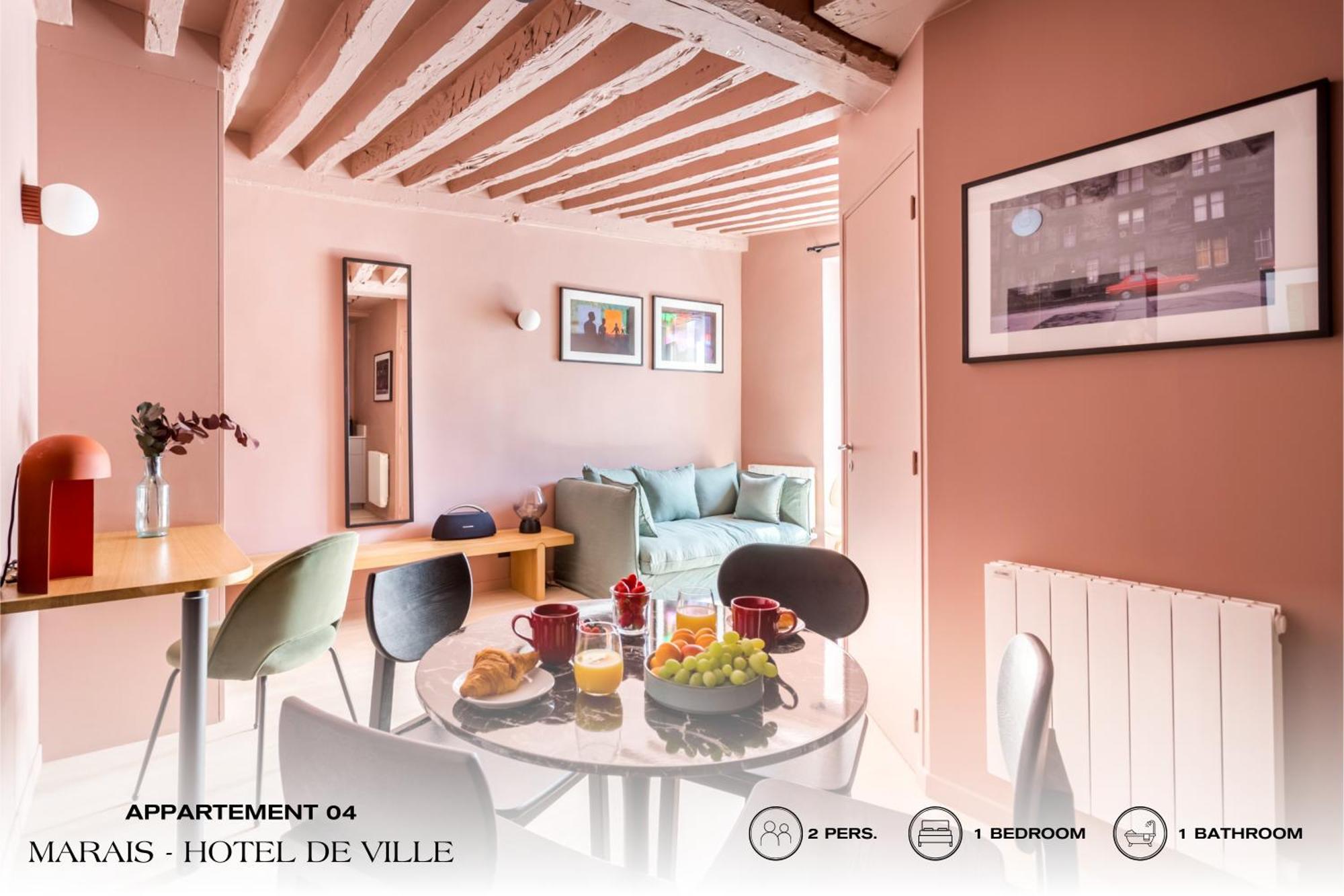 Апартаменты Beauquartier - Marais, Bourg Tibourg Париж Экстерьер фото