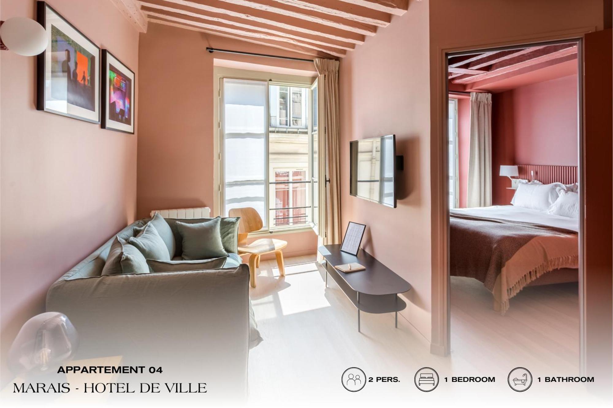 Апартаменты Beauquartier - Marais, Bourg Tibourg Париж Экстерьер фото