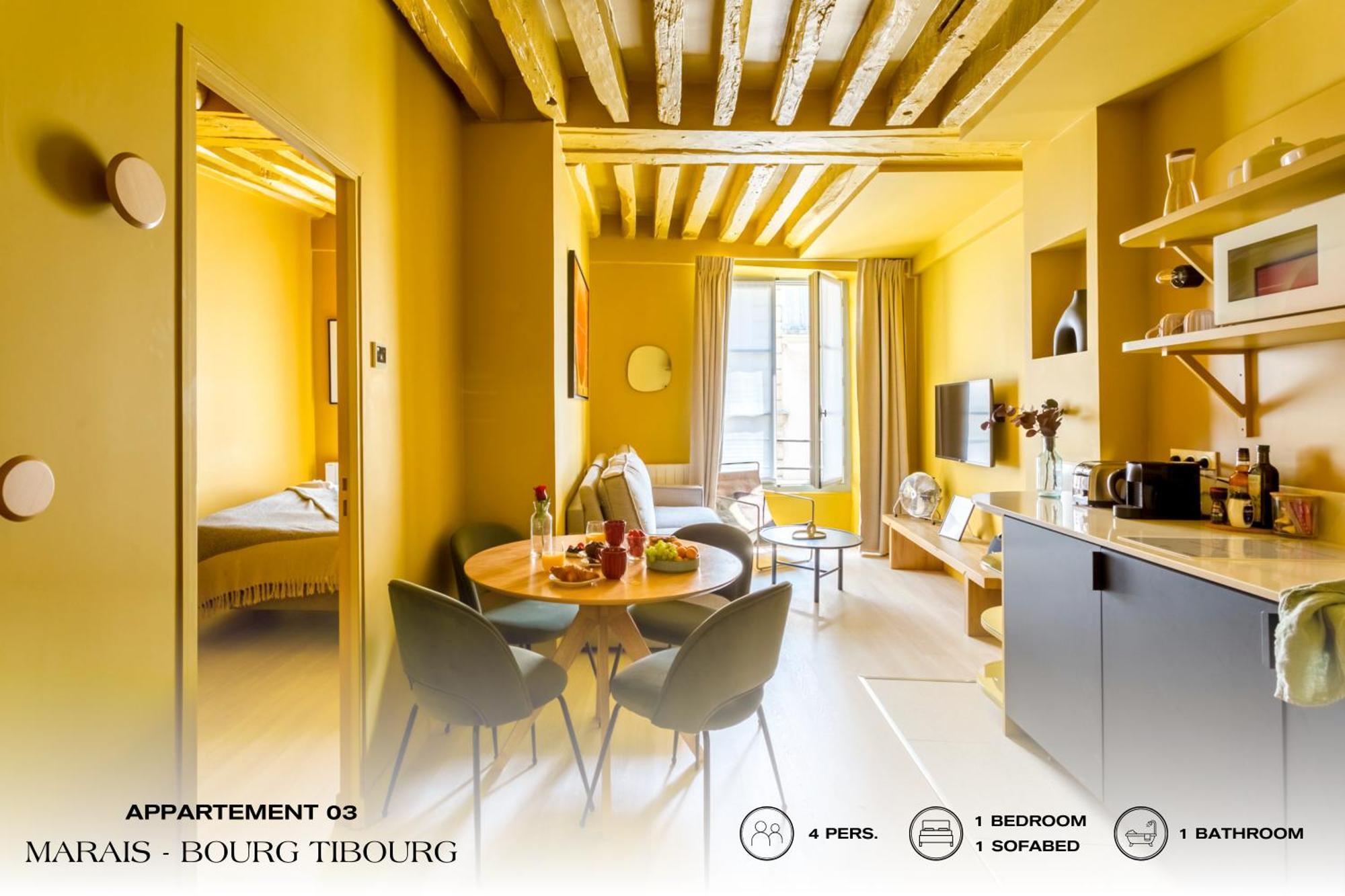 Апартаменты Beauquartier - Marais, Bourg Tibourg Париж Экстерьер фото